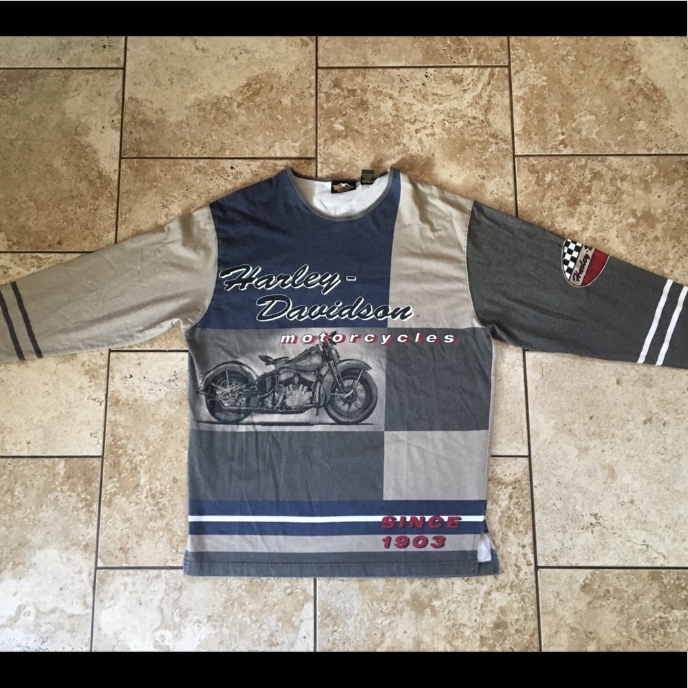 VERY RARE🔺Vintage Harley Davidson Long Sleeve Tee